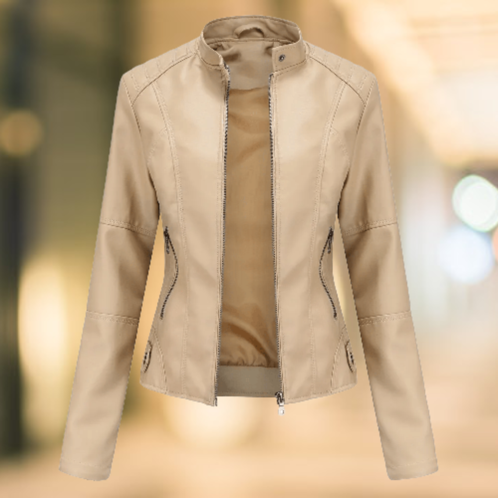 Echoarchiv | Elegante und Schicke Lederjacke mit Stehkragen