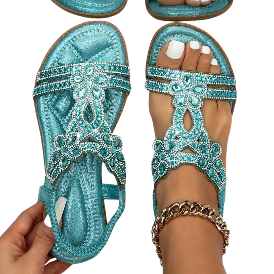 Echoarchiv | Flache Sandalen Schick Elastischer Knöchelriemen