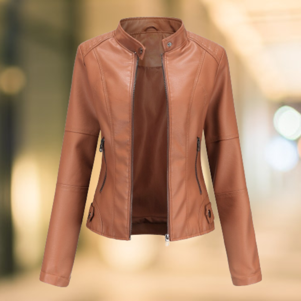 Echoarchiv | Elegante und Schicke Lederjacke mit Stehkragen