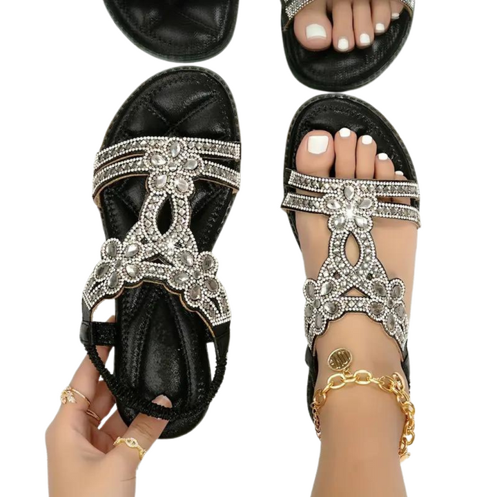 Echoarchiv | Flache Sandalen Schick Elastischer Knöchelriemen