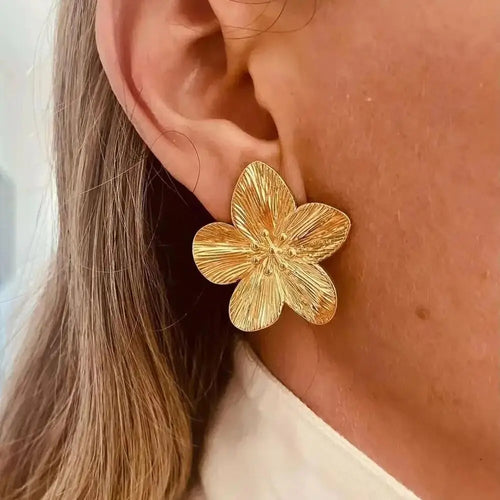 Echoarchiv | Elle Hypoallergene Vintage-Blumenstecker, 18K Vergoldet