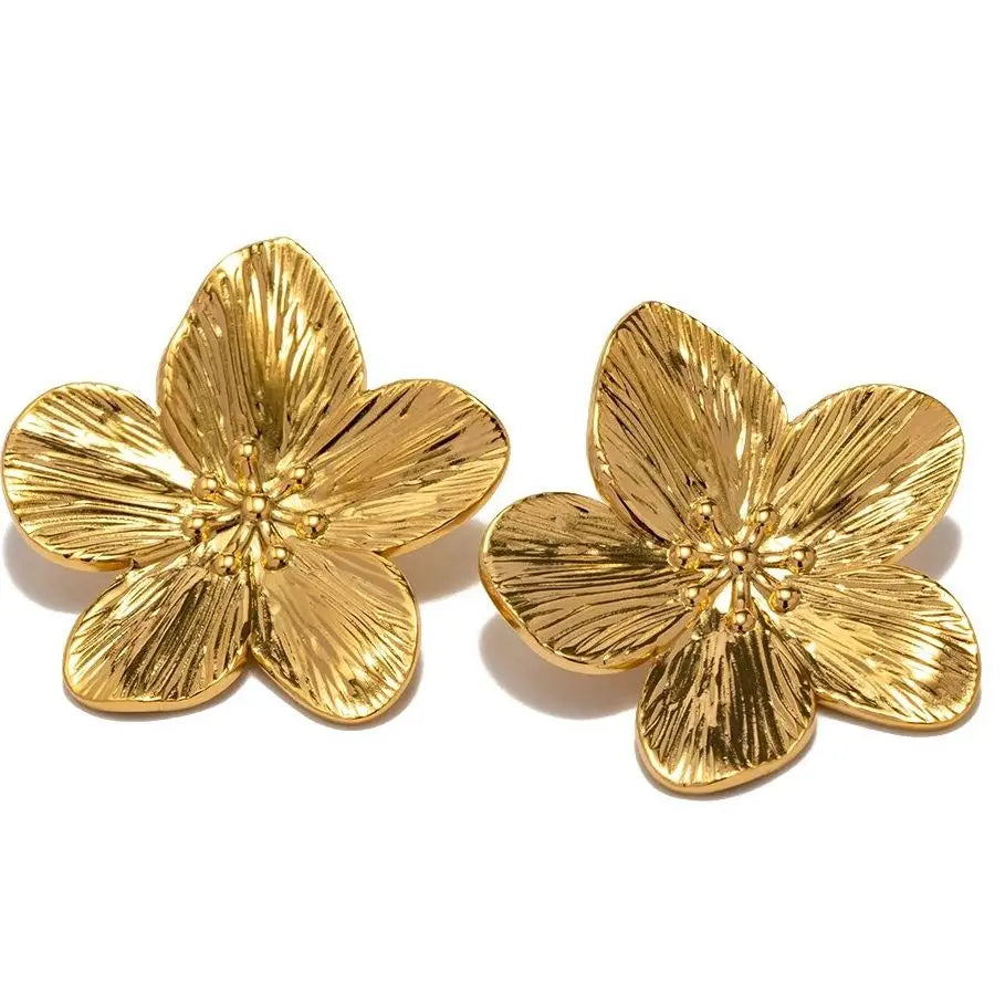 Echoarchiv | Elle Hypoallergene Vintage-Blumenstecker, 18K Vergoldet