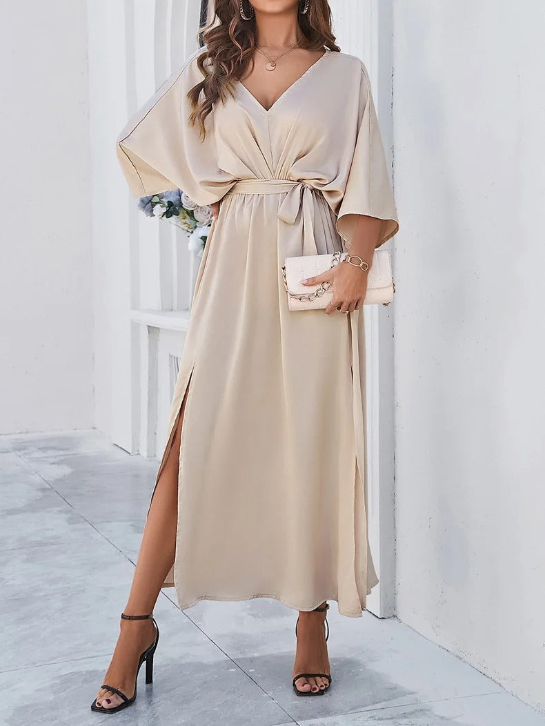 Echoarchiv | V-Ausschnitt Kleid mit Schlitz für Frauen