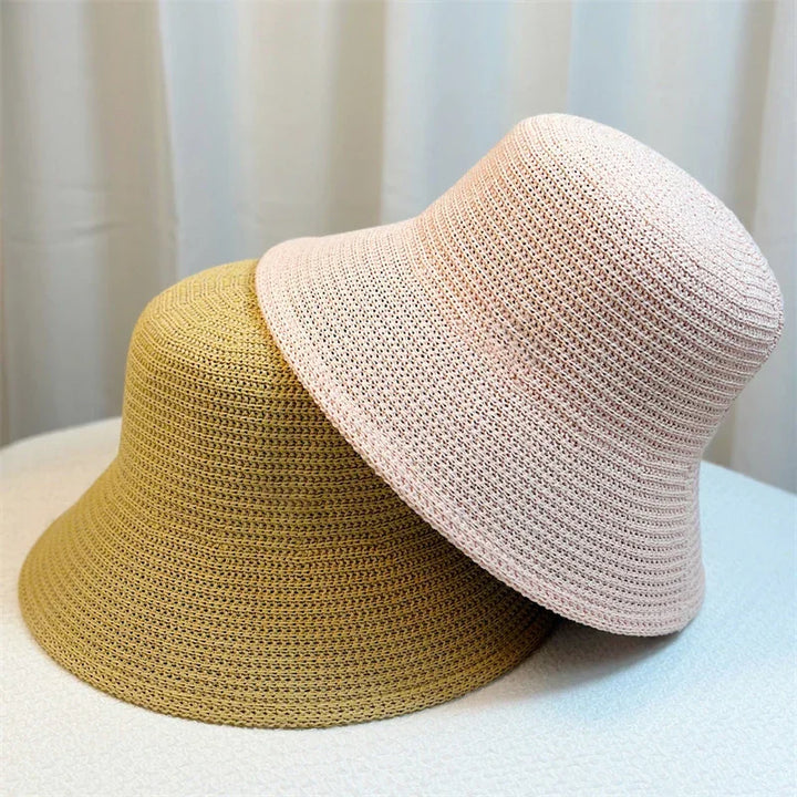 Fischerhut im korEchoarchivnischen Retro-Stil aus geflochtenem Stroh für Frauen