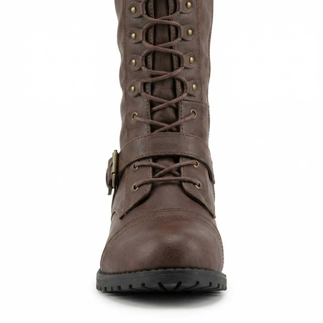 Retro-Schnürstiefel mit Schnalle – Lioré