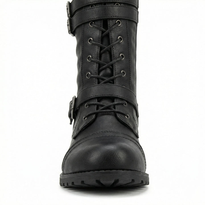 Retro-Schnürstiefel mit Schnalle – Lioré