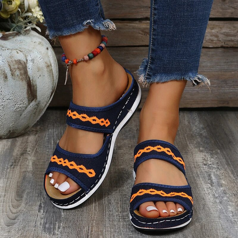Blau orthopädische sommerschuhe