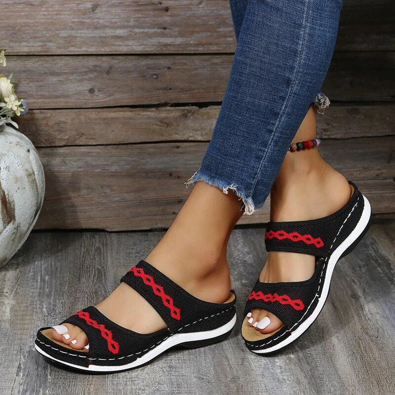 Schwarz orthopädische sommerschuhe