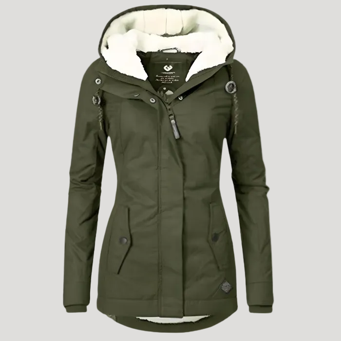 Lange Winterjacke mit Kapuze & Futter – Wasserfest, Warm & Komfortabel
