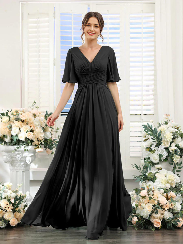 Echoarchiv | Fließendes V-Ausschnitt Chiffonkleid für Damen