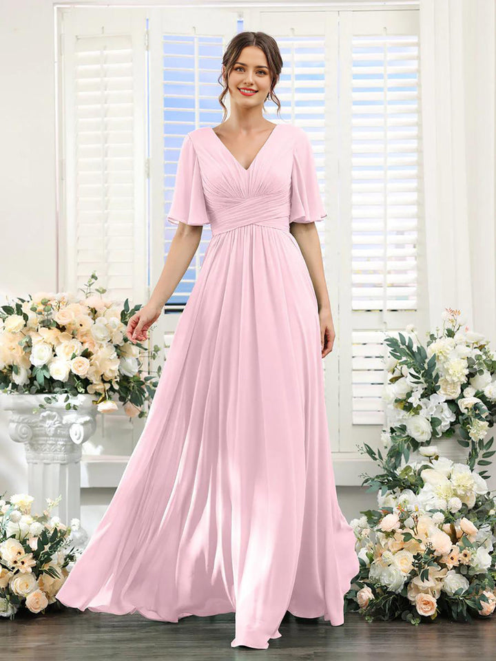 Echoarchiv | Fließendes V-Ausschnitt Chiffonkleid für Damen