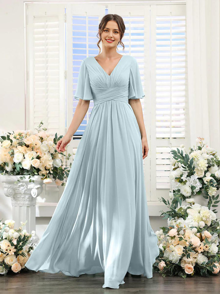 Echoarchiv | Fließendes V-Ausschnitt Chiffonkleid für Damen