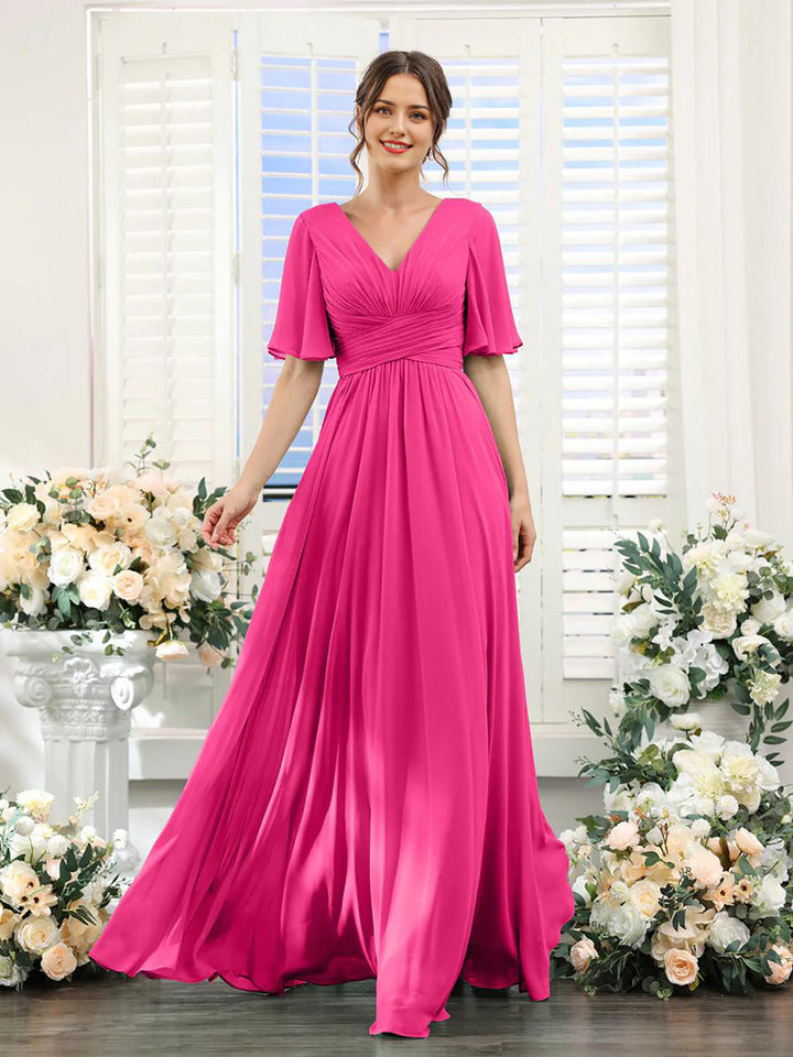 Echoarchiv | Fließendes V-Ausschnitt Chiffonkleid für Damen