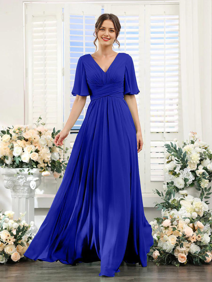 Echoarchiv | Fließendes V-Ausschnitt Chiffonkleid für Damen