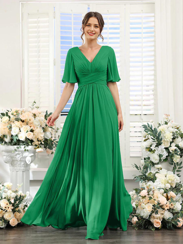Echoarchiv | Fließendes V-Ausschnitt Chiffonkleid für Damen