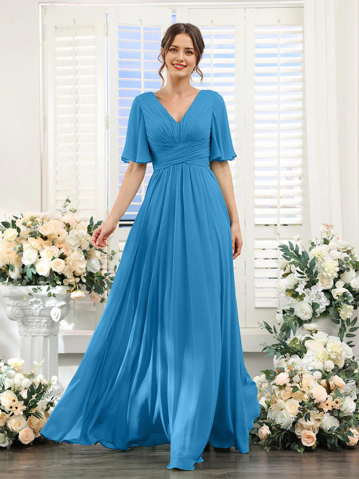 Echoarchiv | Fließendes V-Ausschnitt Chiffonkleid für Damen