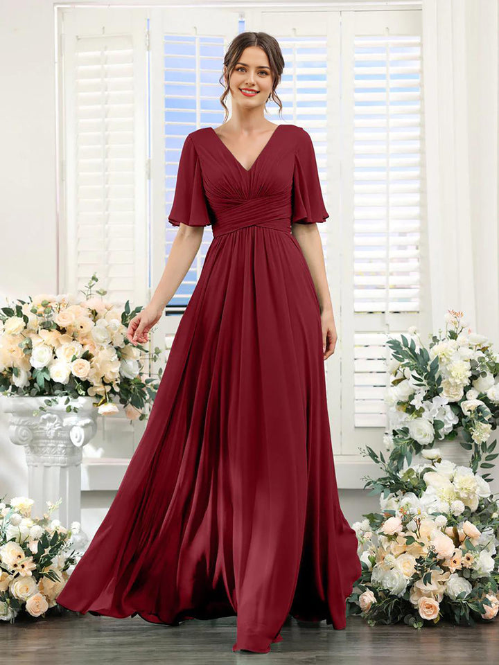 Echoarchiv | Fließendes V-Ausschnitt Chiffonkleid für Damen