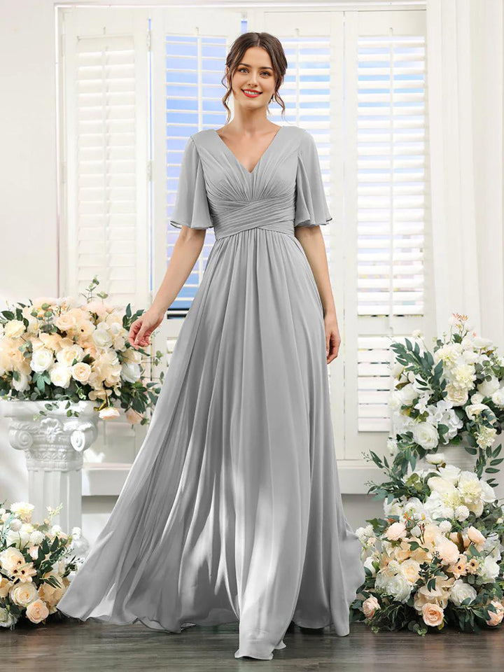 Echoarchiv | Fließendes V-Ausschnitt Chiffonkleid für Damen