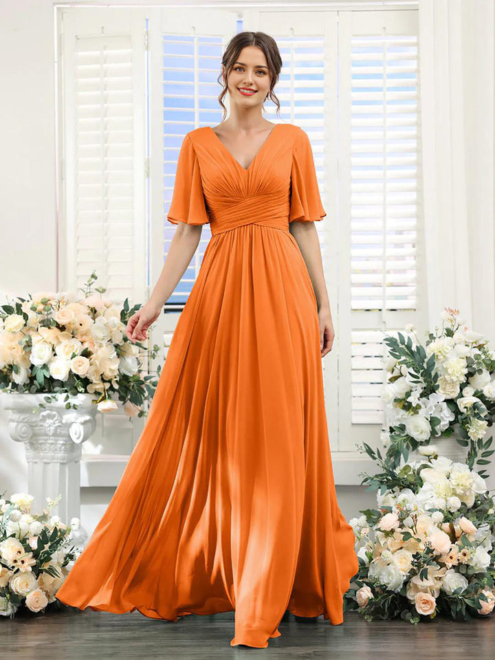 Echoarchiv | Fließendes V-Ausschnitt Chiffonkleid für Damen