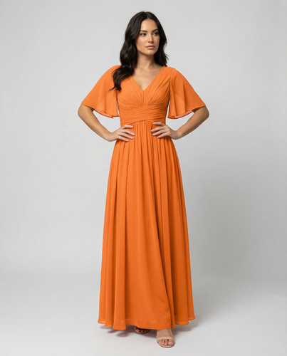 Echoarchiv | Kleid Fließendes V-Ausschnitt Chiffonkleid für Damen