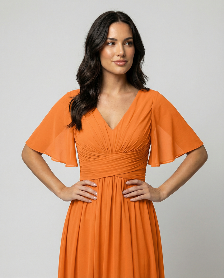 Echoarchiv | Kleid Fließendes V-Ausschnitt Chiffonkleid für Damen