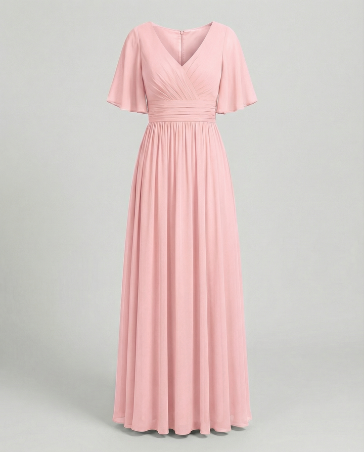 Echoarchiv | Kleid Fließendes V-Ausschnitt Chiffonkleid für Damen