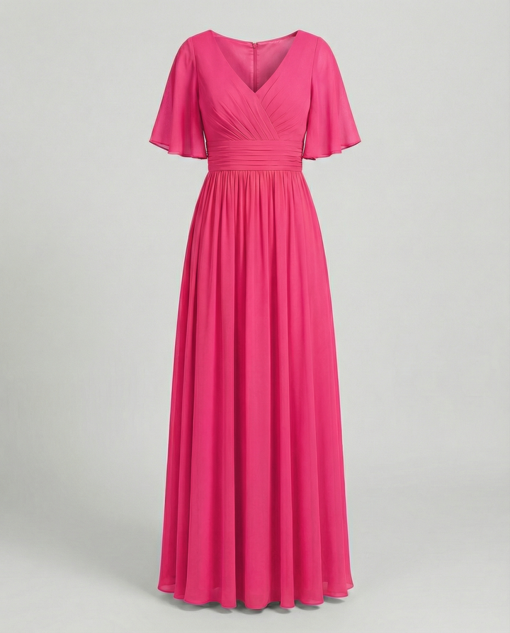 Echoarchiv | Kleid Fließendes V-Ausschnitt Chiffonkleid für Damen