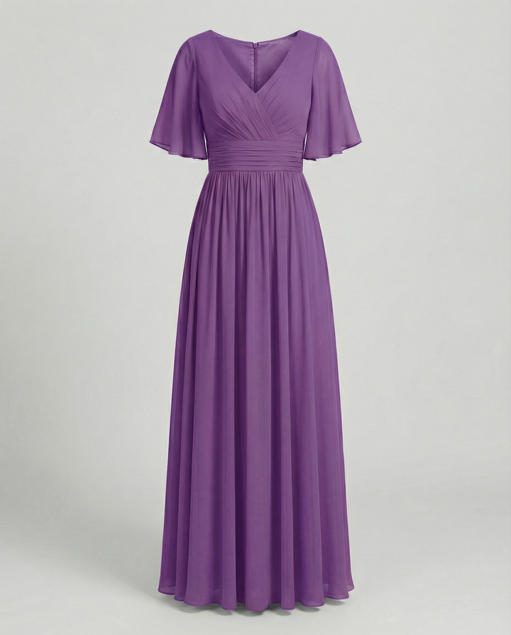 Echoarchiv | Kleid Fließendes V-Ausschnitt Chiffonkleid für Damen