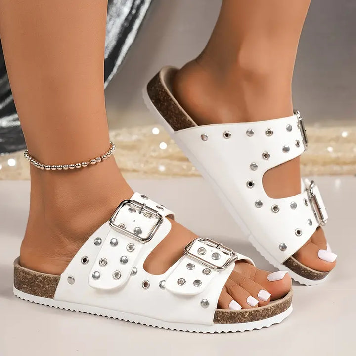Echoarchiv | Damen Sandalen mit Doppeltem Riemen und Schnalle
