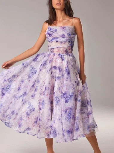 Echoarchiv | Elegantes Blumen Midi Kleid