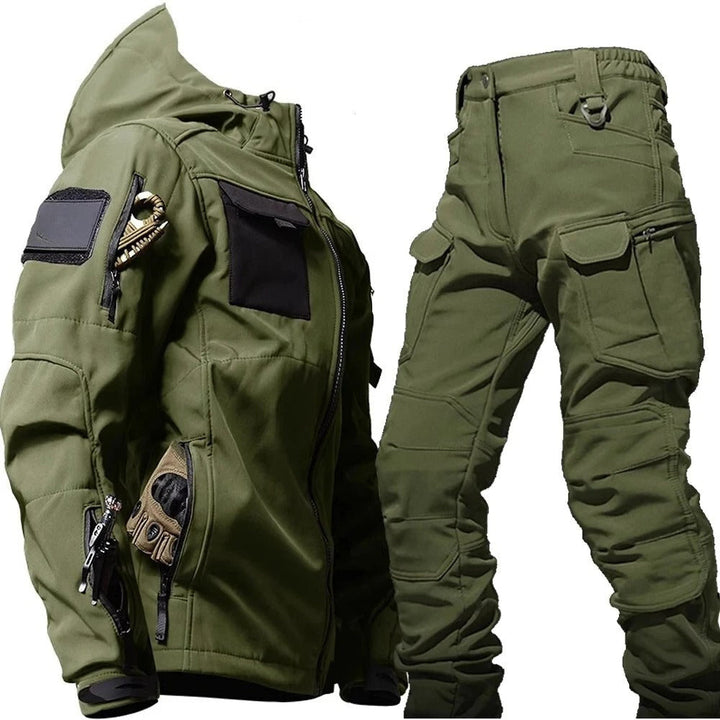 Outdoor Herren Cargo Set wasserdicht und winddicht mit Kapuze für Wandern und täglichen Gebrauch – Marzano