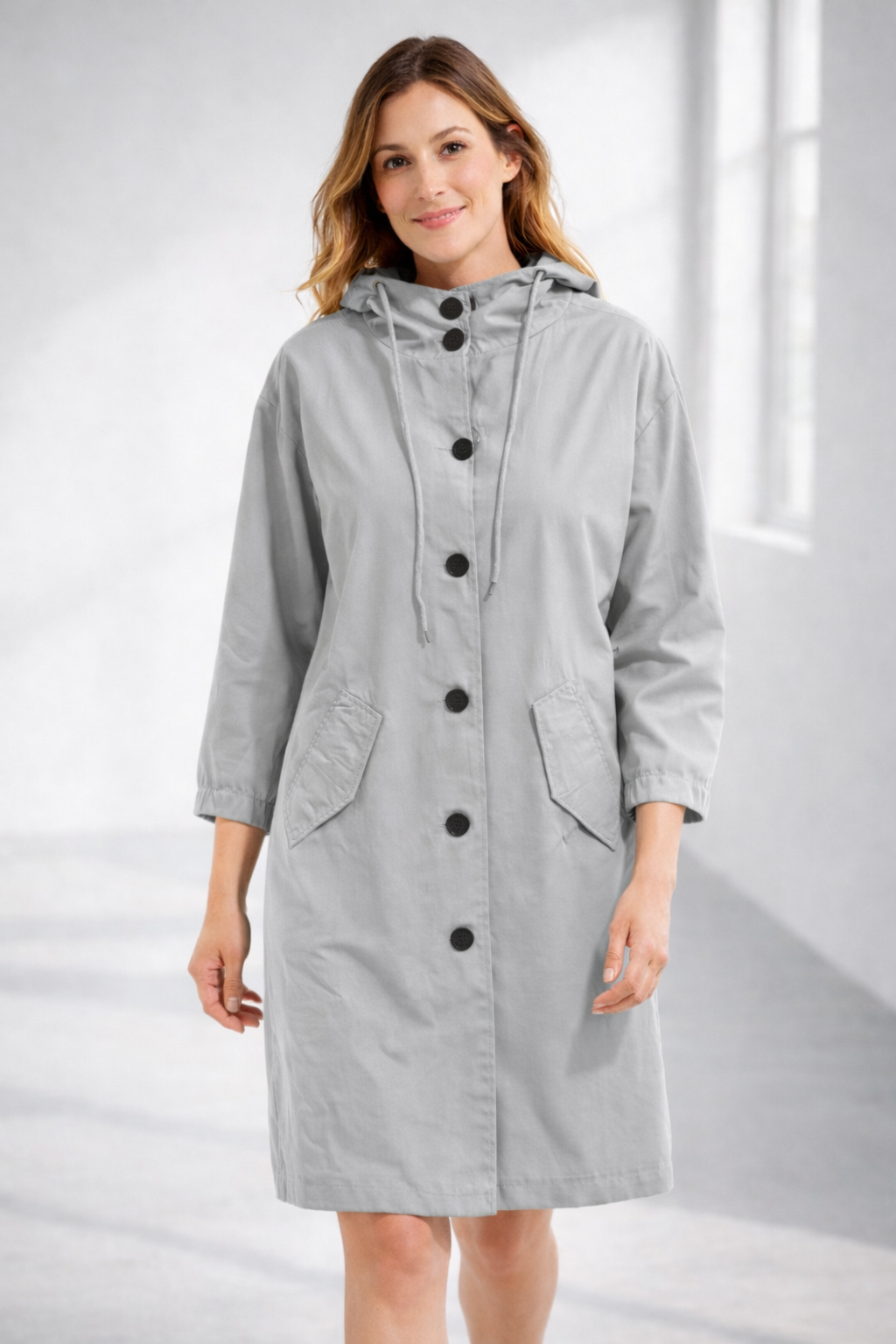 Damen Kapuzenjacke in mittlerer Länge – Célinea