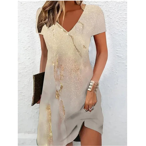 Echoarchiv | Beige Glitzer Cocktailkleid