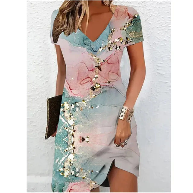 beige Glitzer Cocktailkleid