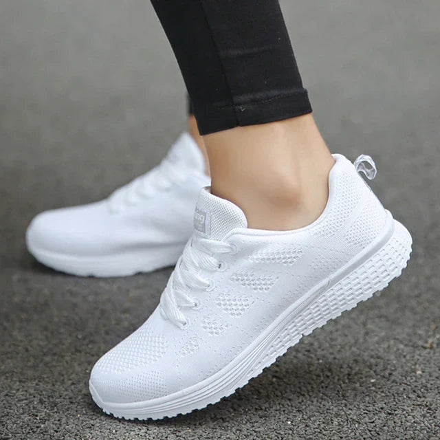 Echoarchiv | Damers Andningsbara Mesh Tyg Snörade Sneakers