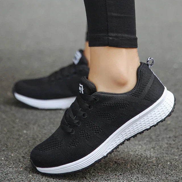 Echoarchiv | Damers Andningsbara Mesh Tyg Snörade Sneakers