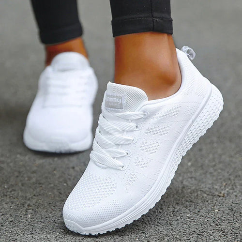 Echoarchiv | Damers Andningsbara Mesh Tyg Snörade Sneakers
