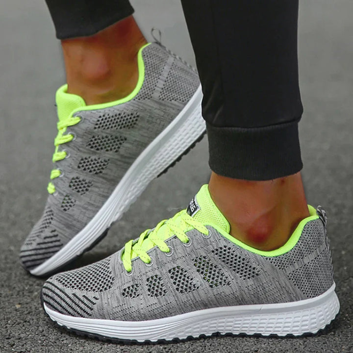 Echoarchiv | Damers Andningsbara Mesh Tyg Snörade Sneakers