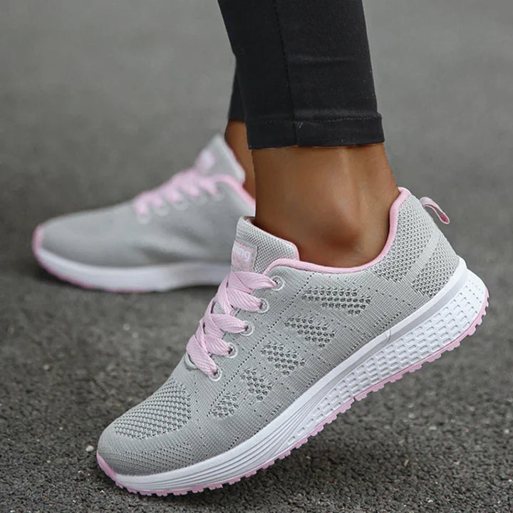 Echoarchiv | Damers Andningsbara Mesh Tyg Snörade Sneakers