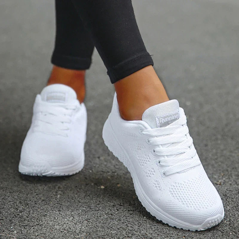 Echoarchiv | Damers Andningsbara Mesh Tyg Snörade Sneakers