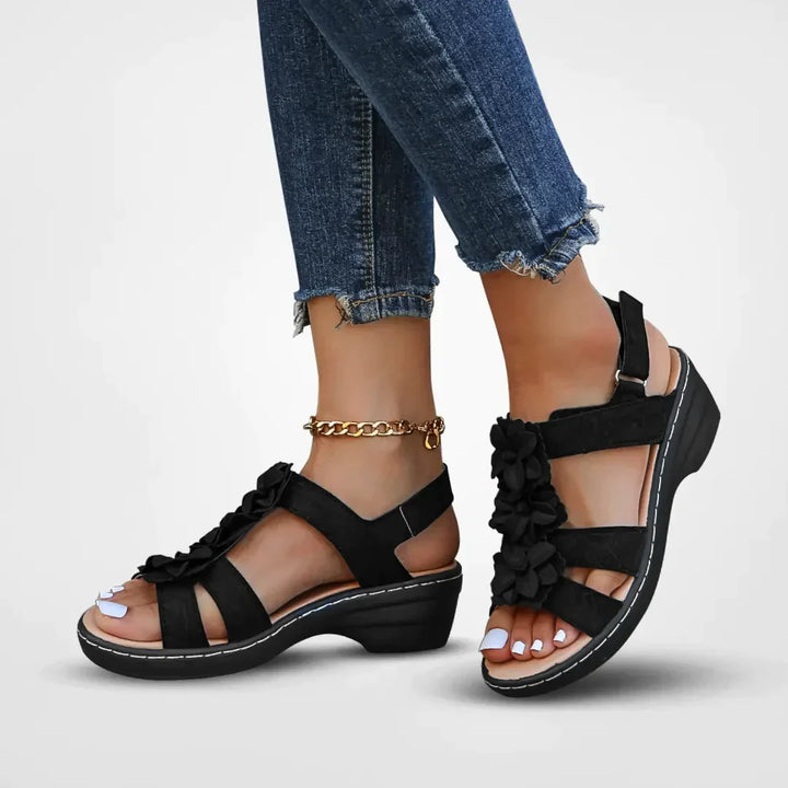 Echoarchiv | Orthopädische Sandalen Mit Blumenmuster Für Damen