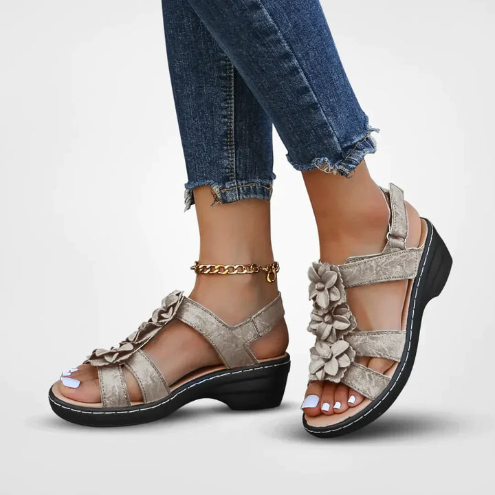 Echoarchiv | Orthopädische Sandalen Mit Blumenmuster Für Damen
