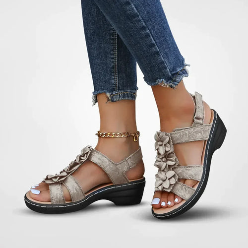 Echoarchiv | Orthopädische Sandalen Mit Blumenmuster Für Damen