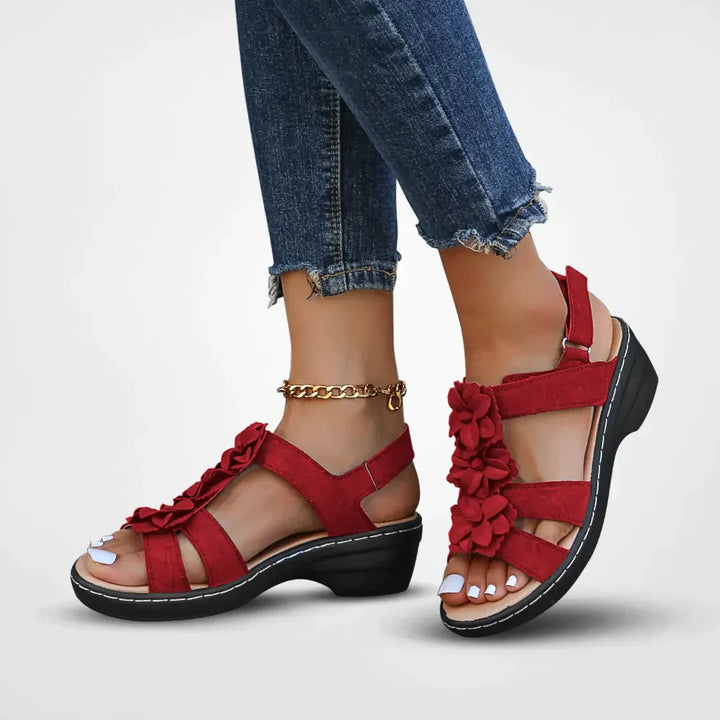 Echoarchiv | Orthopädische Sandalen Mit Blumenmuster Für Damen