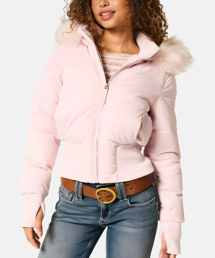 Damen Gesteppt Winterjacke mit Warm & Abnehmbarer Kapuze | Echoarchiv