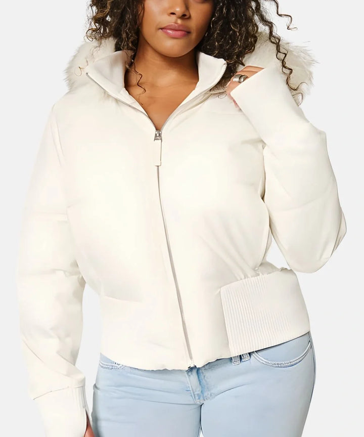 Damen Gesteppt Winterjacke mit Warm & Abnehmbarer Kapuze | Echoarchiv