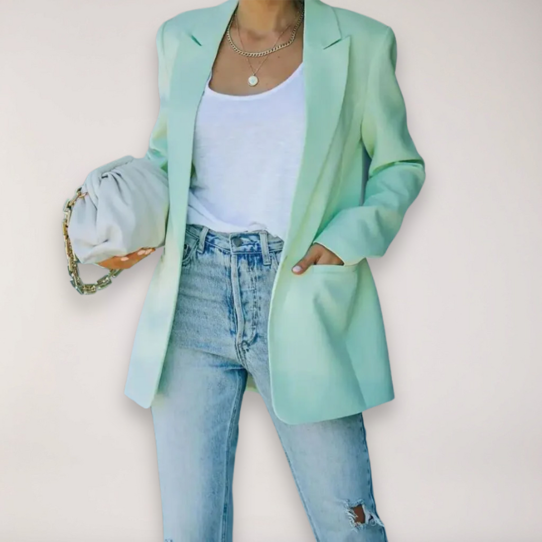 Echoarchiv | Oversized Blazer – Einreiher mit Reverskragen Jacke für Elegantes Layering
