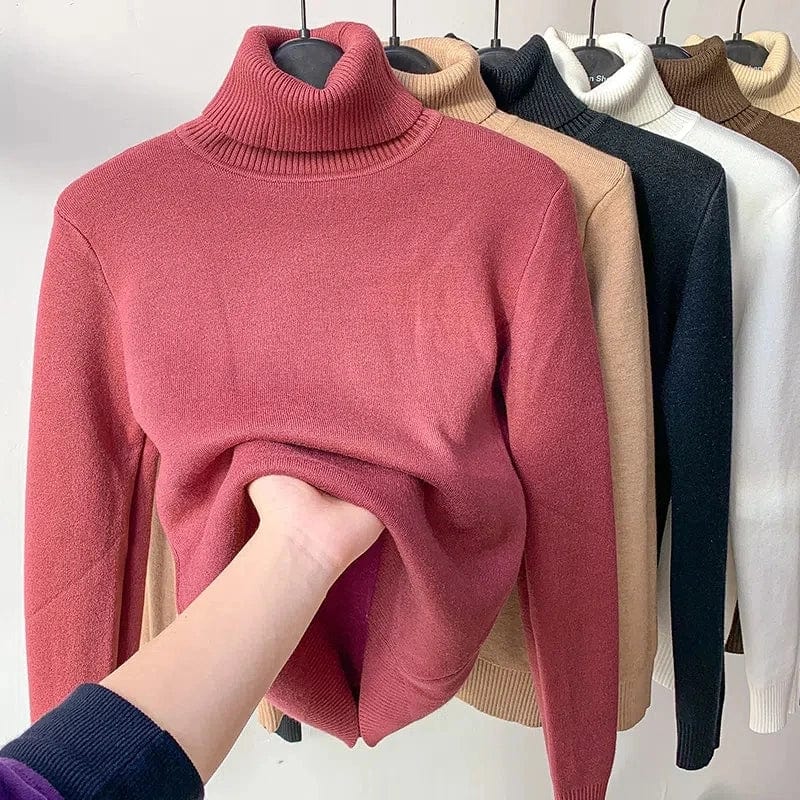 Fleece-Rollkragenpullover – Veloura