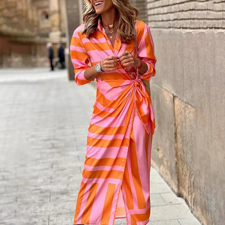 Echoarchiv | Bedrucktes Elegantes Kleid mit Halben Ärmeln
