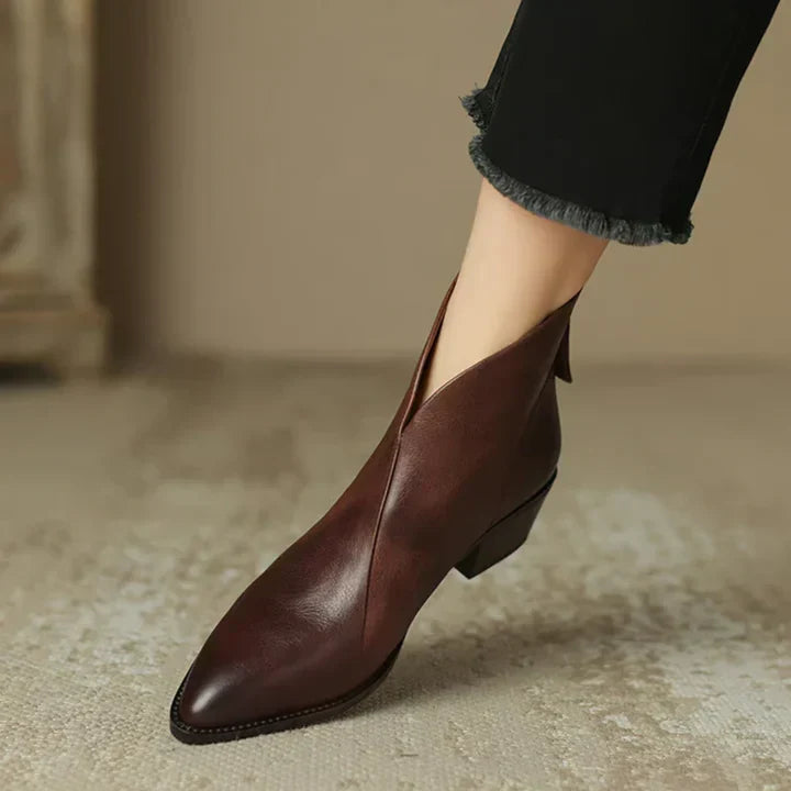 Echoarchiv | Damenstiefelette Aus Leder mit Blockabsatz